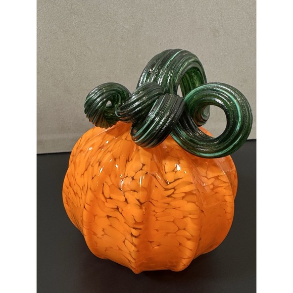 Hand Blown Art Glass Pumpkin - Picture 4 of 8